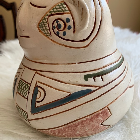 Vintage Mexican Pottery hand painted Pitcher Water/vase X10 - Picture 7 of 12